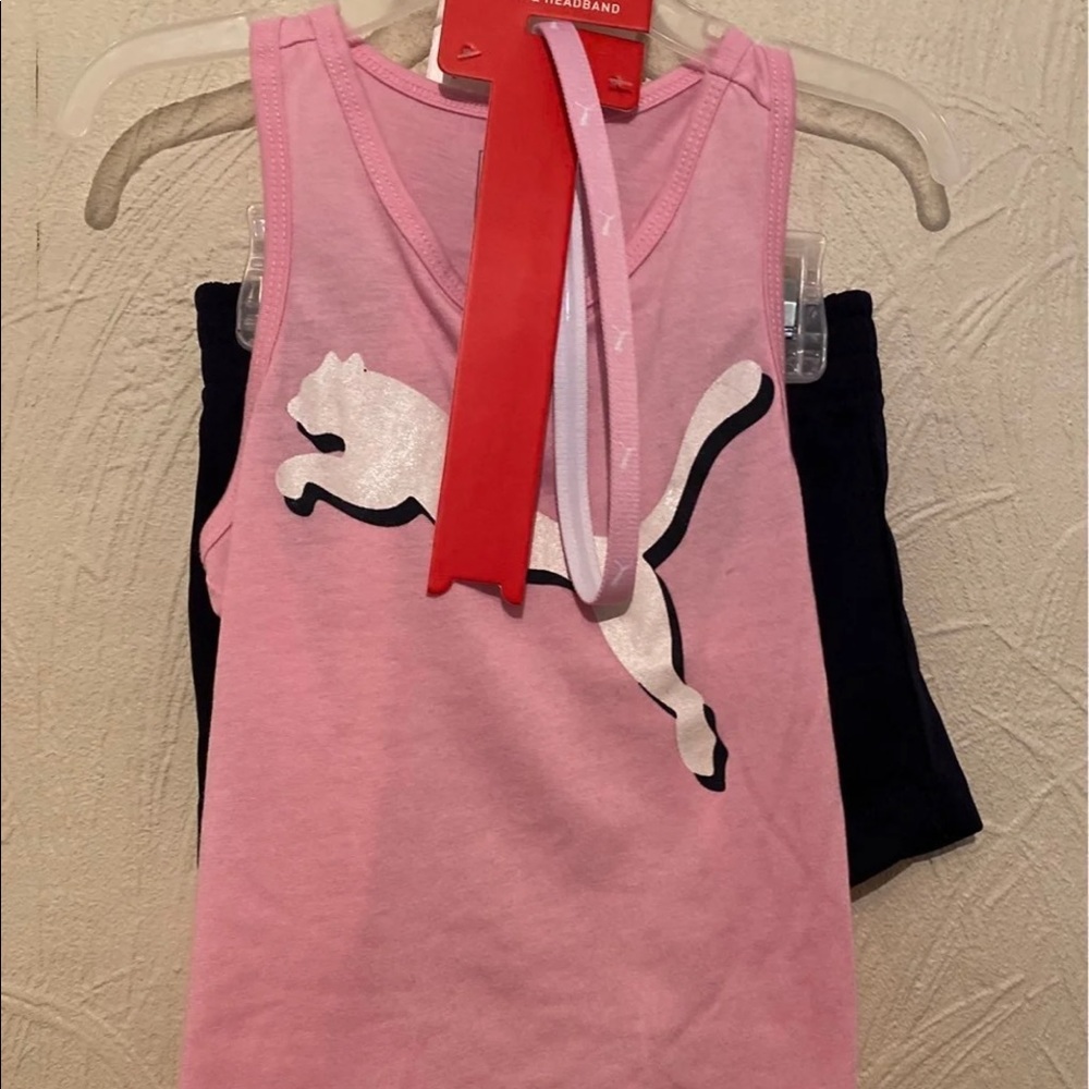Puma 3 Piece Set Girl's Tank Shorts & Headband